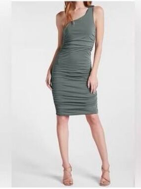 Express | Dresses | Express Dress Lime Green One Sleeve Bodycon | Poshmark